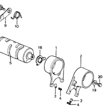 1981 Honda CT110 A SHIFT DRUM / SHIFT FORK / GEARSHIFT | Babbitts