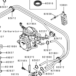 1991 thru 1996 Kawasaki TS 650 Fuel Tank Pipe Component OEM# 31064-3721