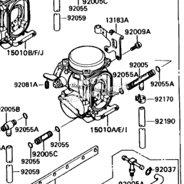 1990 Kawasaki NINJA ZX-7 (ZX750-H2) Carburetor | Babbitts Kawasaki 