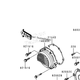 1999 Kawasaki ZRX1100 (ZR1100-C3) Engine Cover(S)  Babbitts 