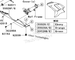 2007 Kawasaki NINJA ZX-6R (ZX600P7F) Cowling Lowers (P7f 