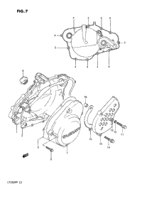 1989 Suzuki LT250R Crankcase Cover (Model H/J/K/L/M/N